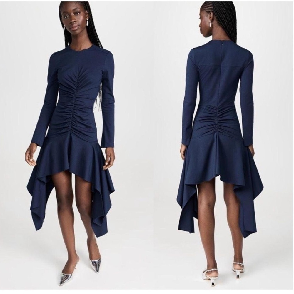 AKNVAS Daani Ruched Draped Midi Dress